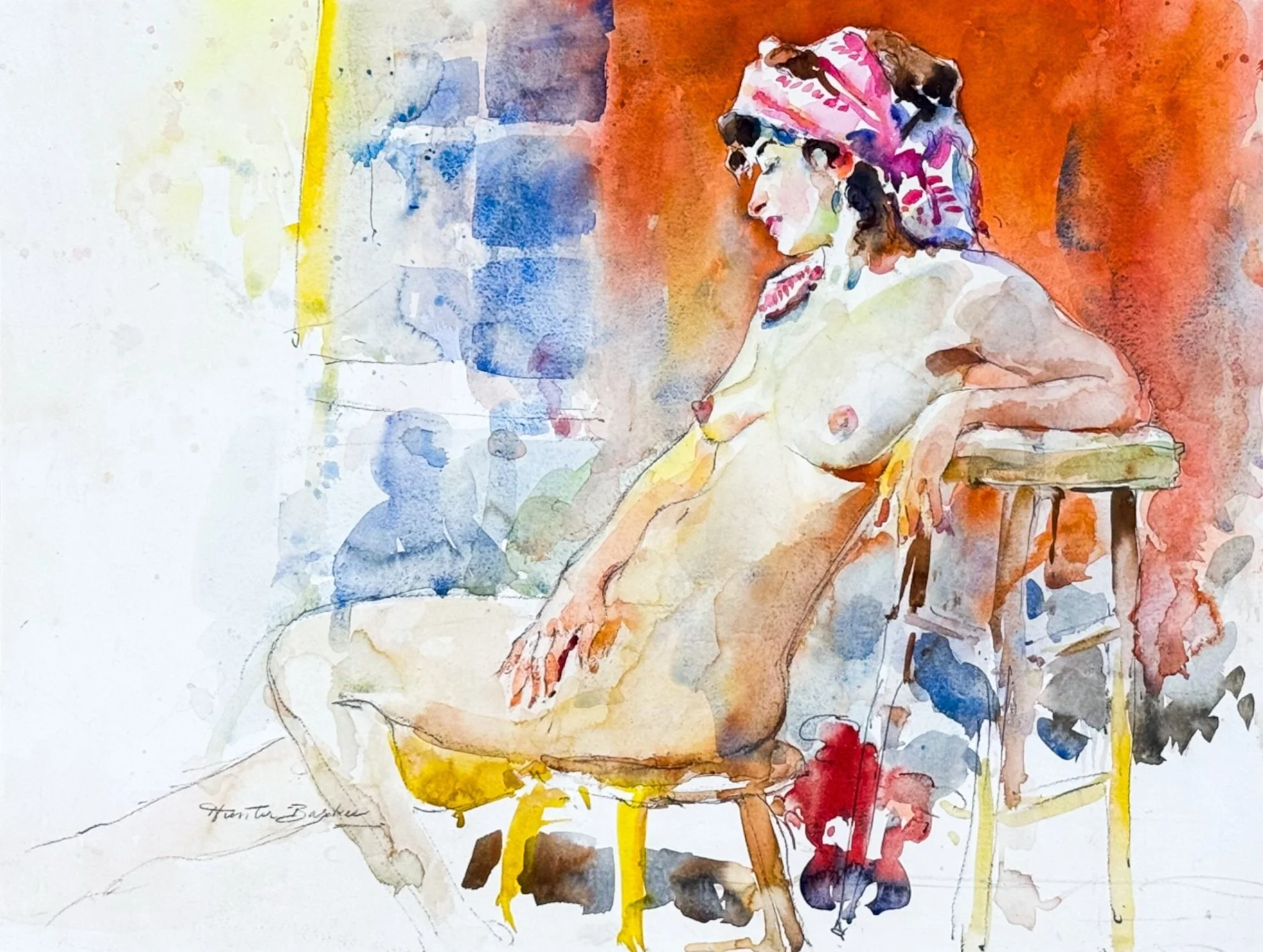Hunter Barker "Seated Nude"