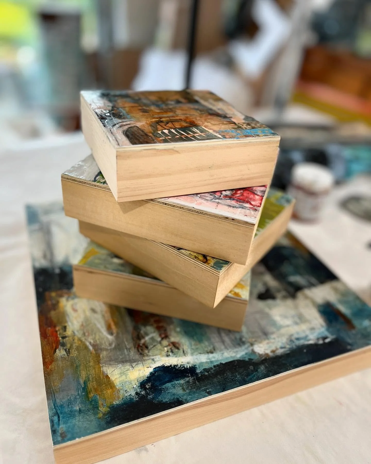 Finishing panels, putting wipe-on poly on the sides of the cradled panels&hellip; website work&hellip;. Bring it, @ncopenstudios !