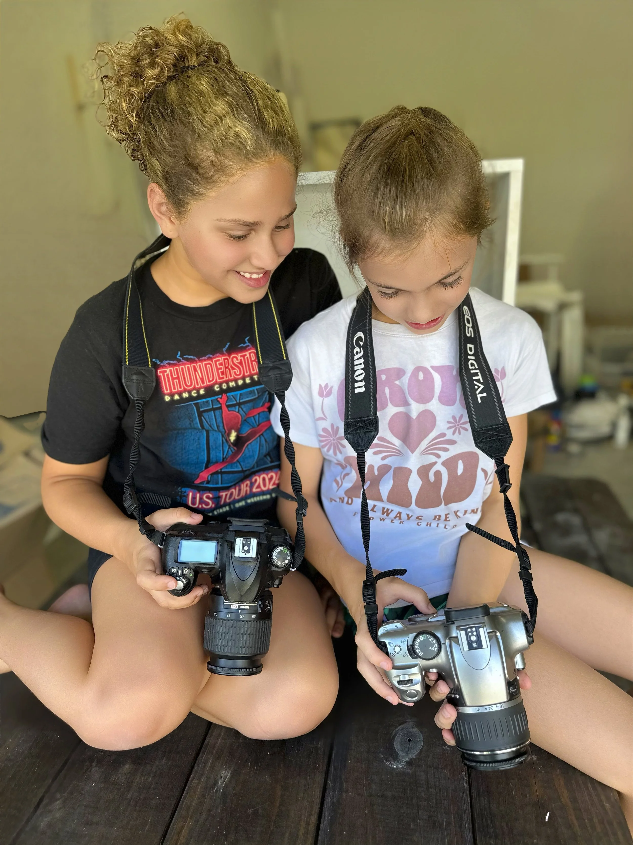 Students learning their camera