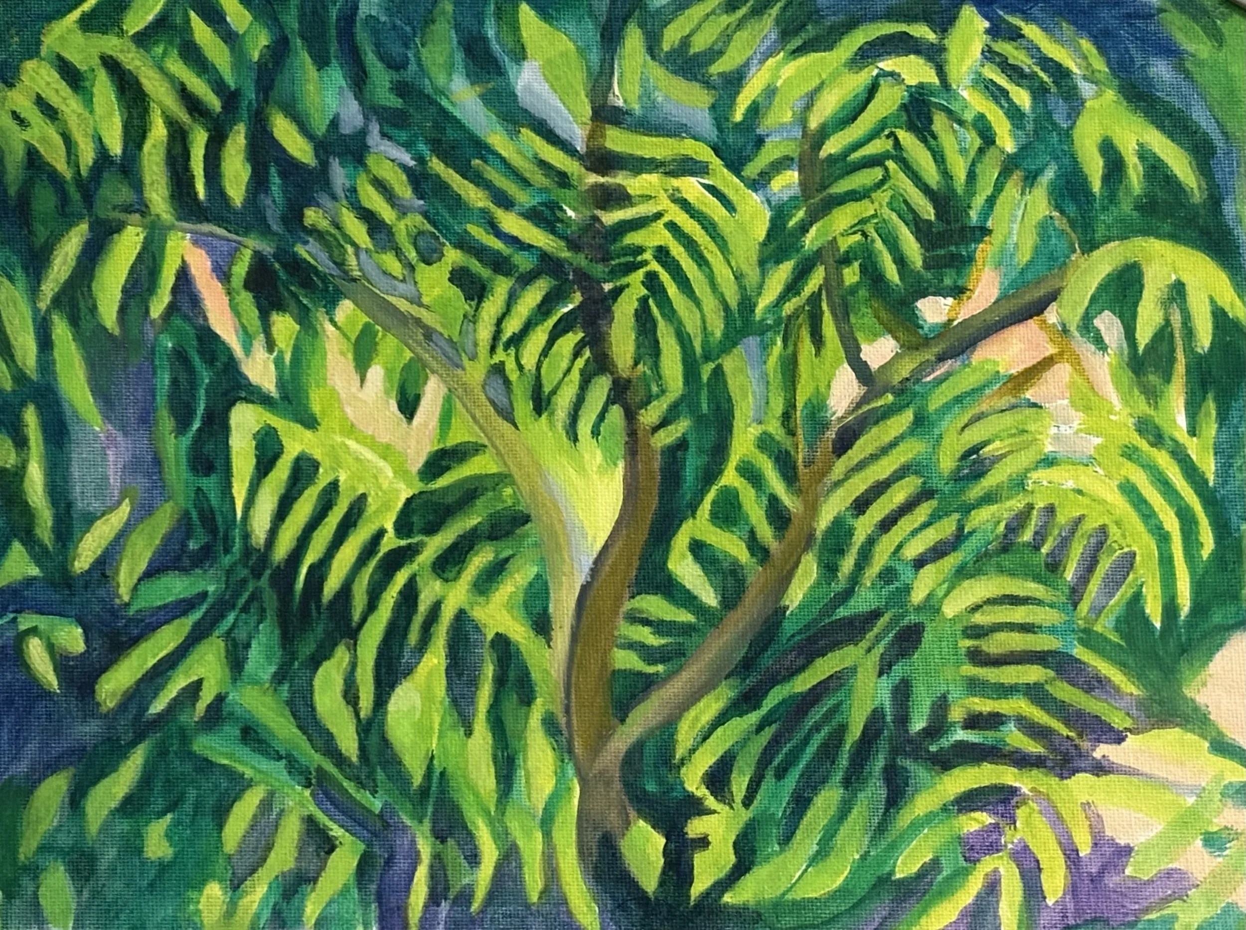 Tree patterns, 2026 oil on panel, 9" x 12"