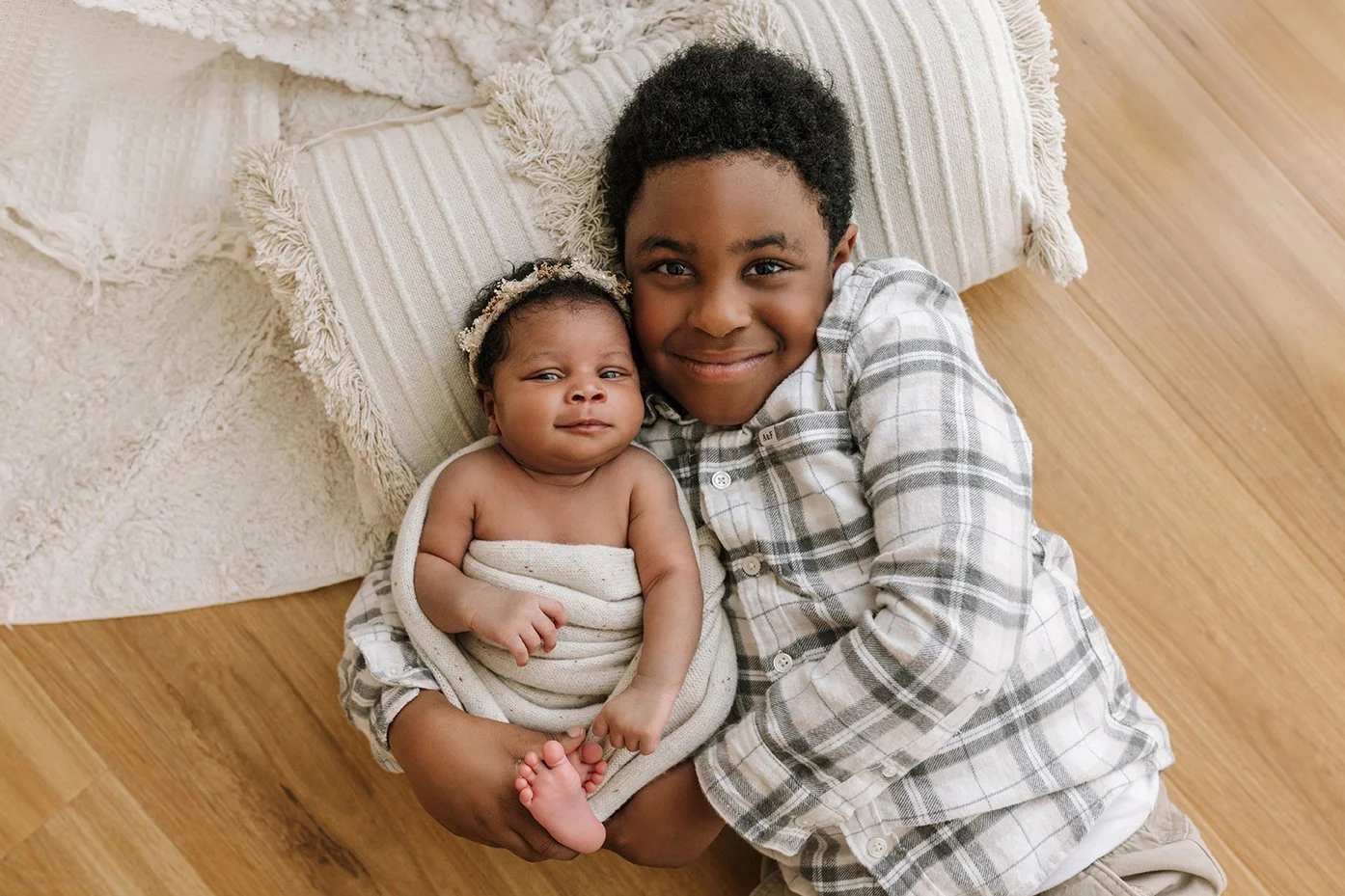 Sibling portrait captured during a newborn photography session.