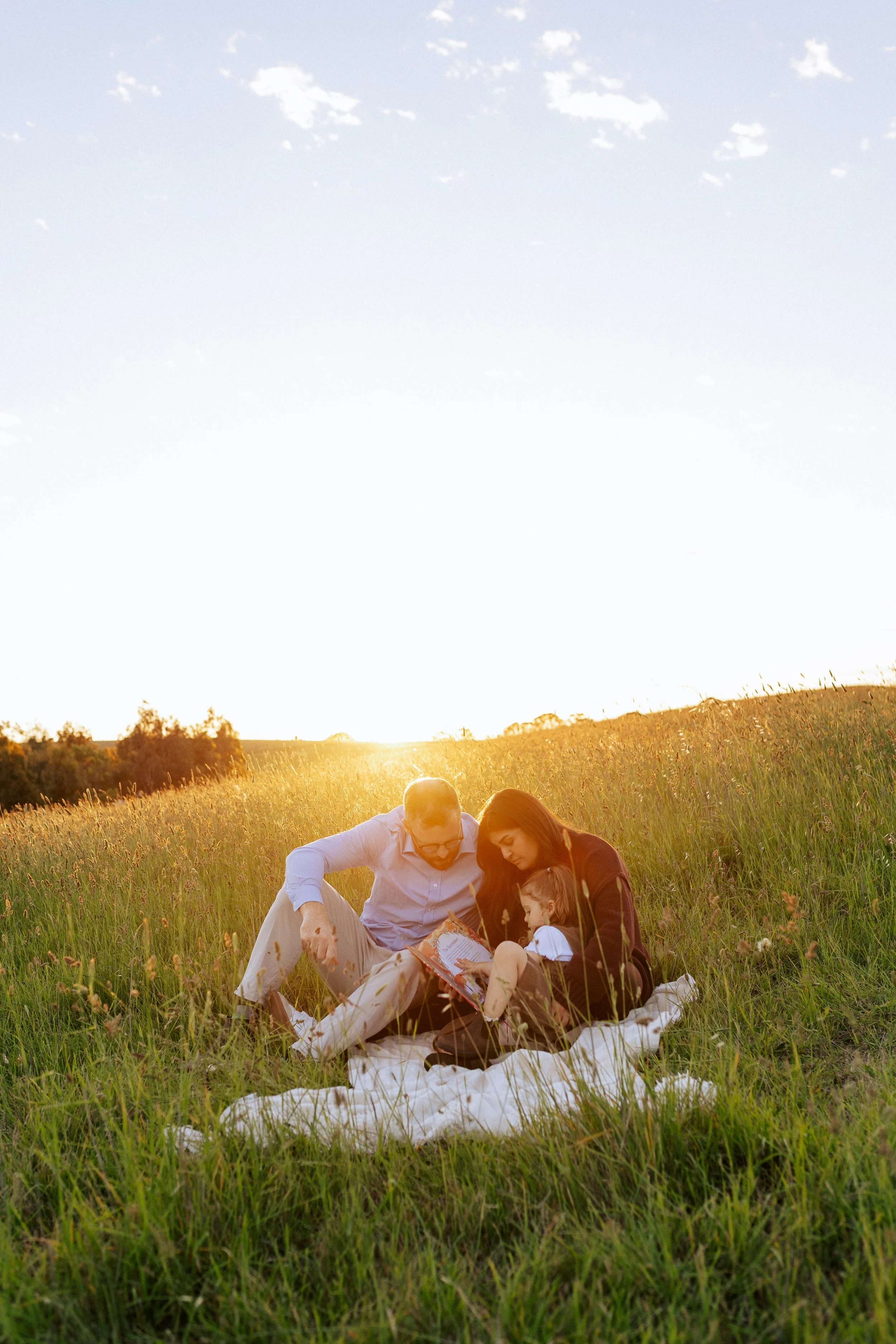 Family captured during golden hour