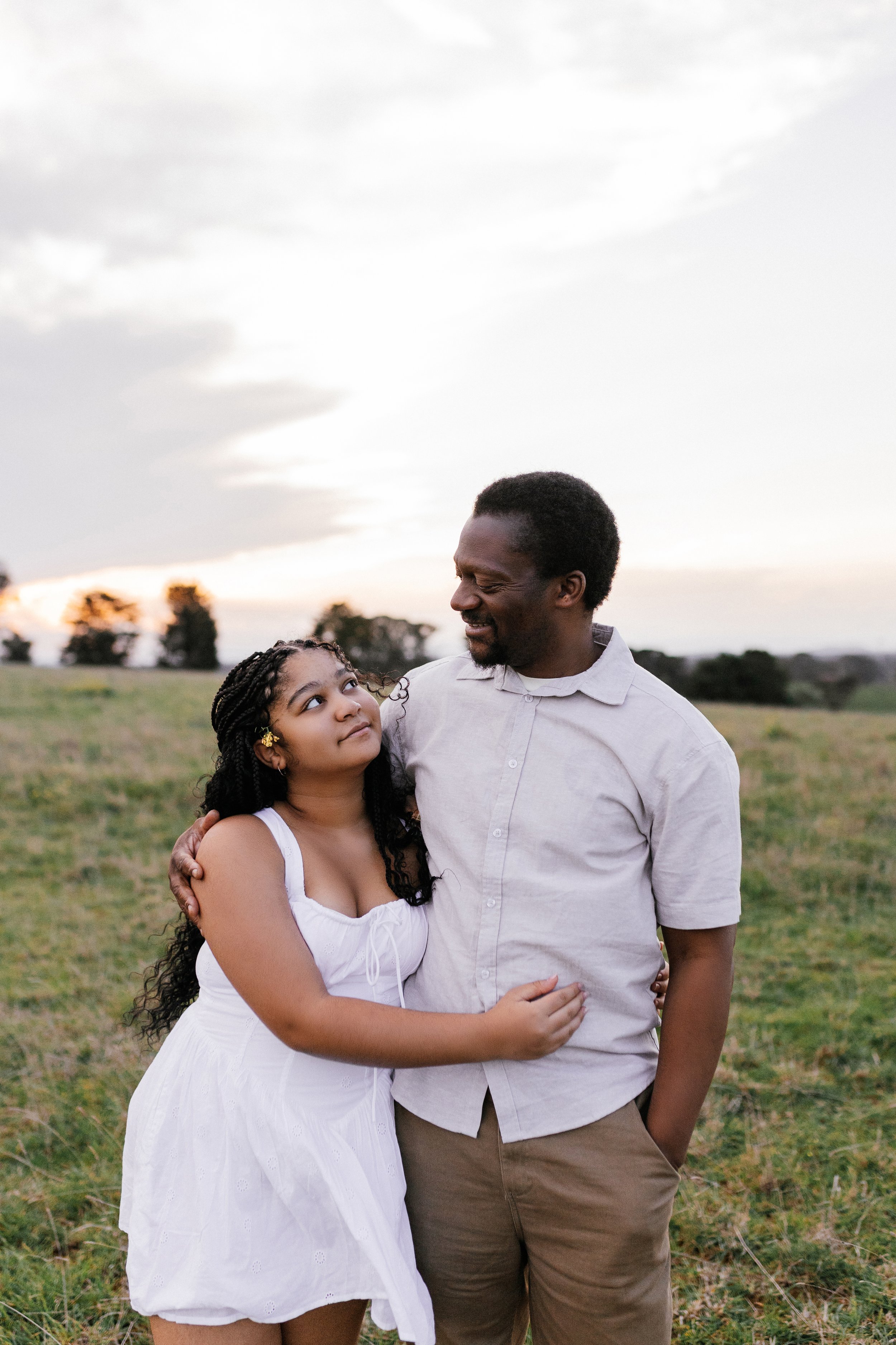 Father and daughter hugging