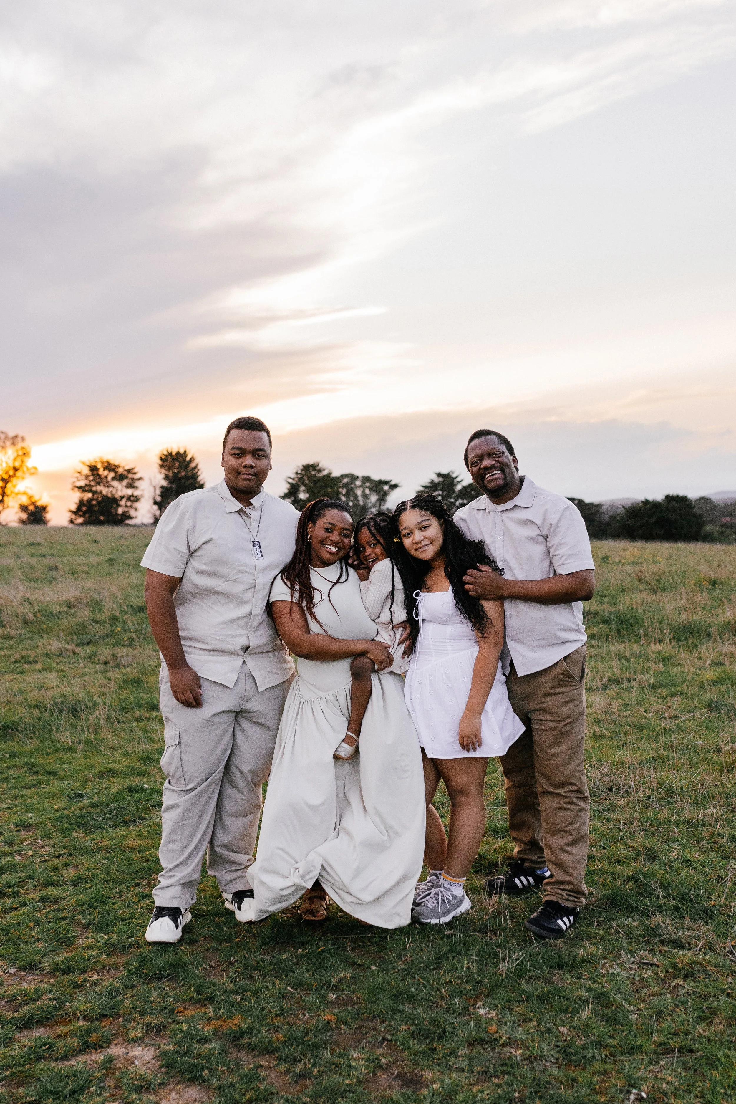 Family portrait during a golden hour photography session