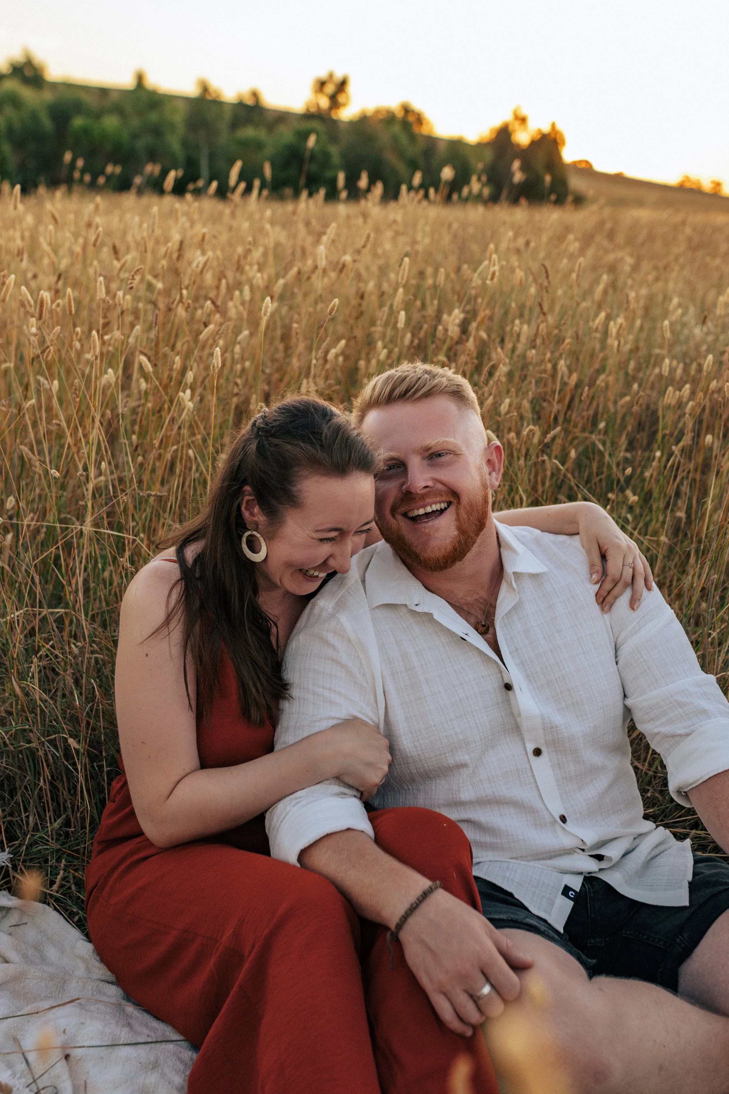 Couple portrait captured during a family photoshoot in Mernda