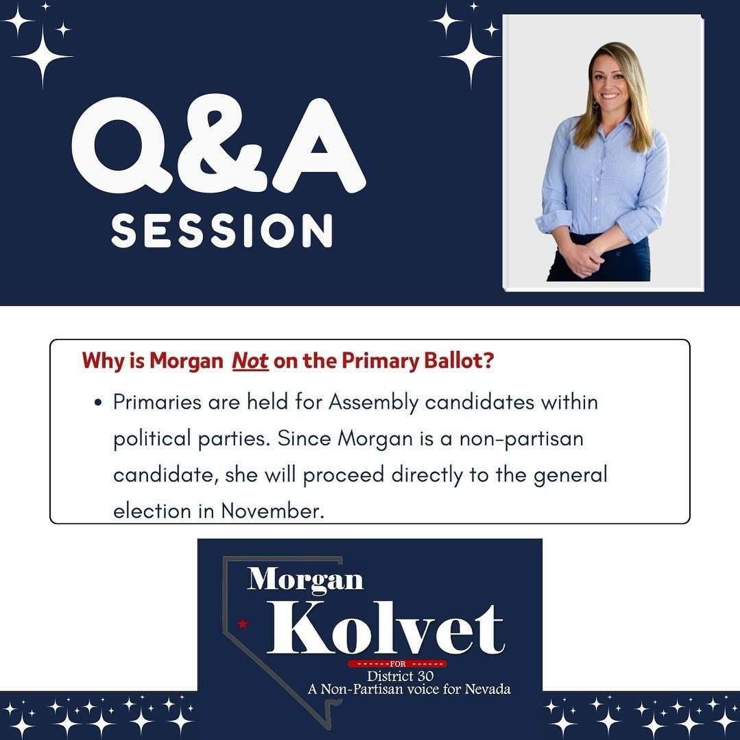 🌟 Did you know? Morgan Kolvet only needed 100 signatures to secure her spot on the general election ballot! As a non-partisan candidate for Assembly District 30, she bypasses the primary and heads straight to the November General Election. Discover 