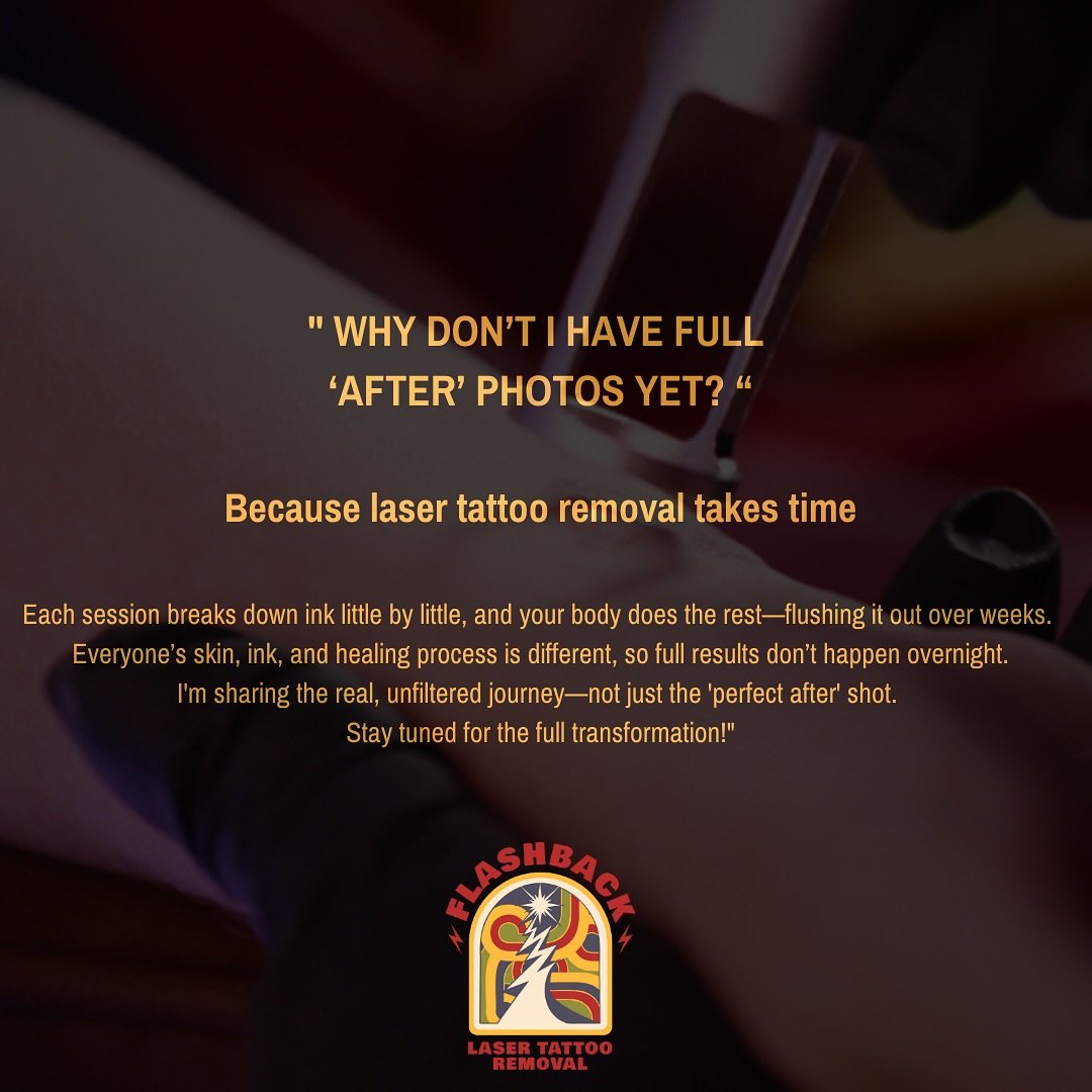 Each session breaks down ink little by little, and your body does the rest&mdash;flushing it out over weeks. 
Everyone&rsquo;s skin, ink, and healing process is different, so full results don&rsquo;t happen overnight.
I&rsquo;m sharing the real, unfi