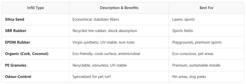 Artificial turf Darwin, Palmerston, Humpty Doo - filling materials