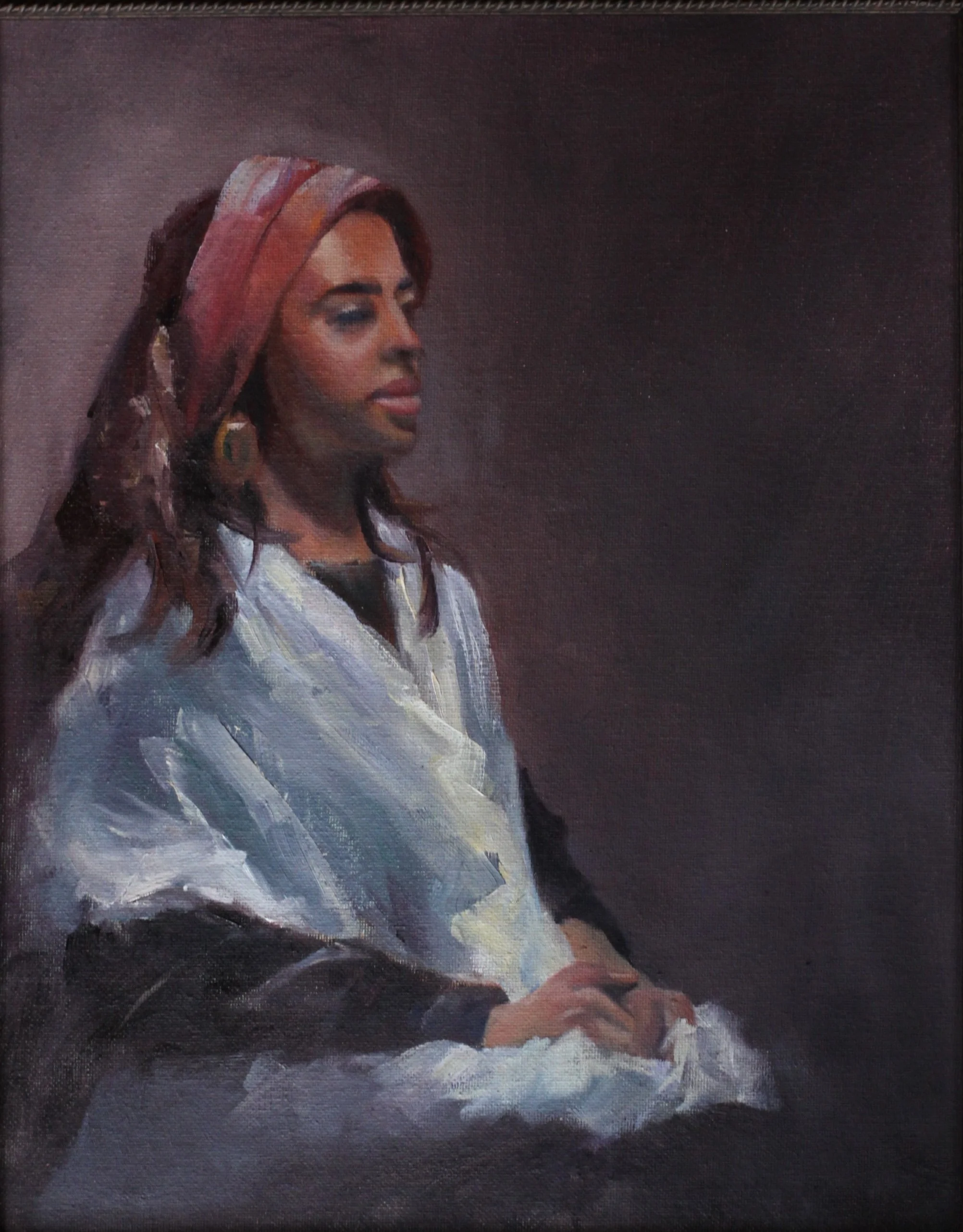 portait painting live model
