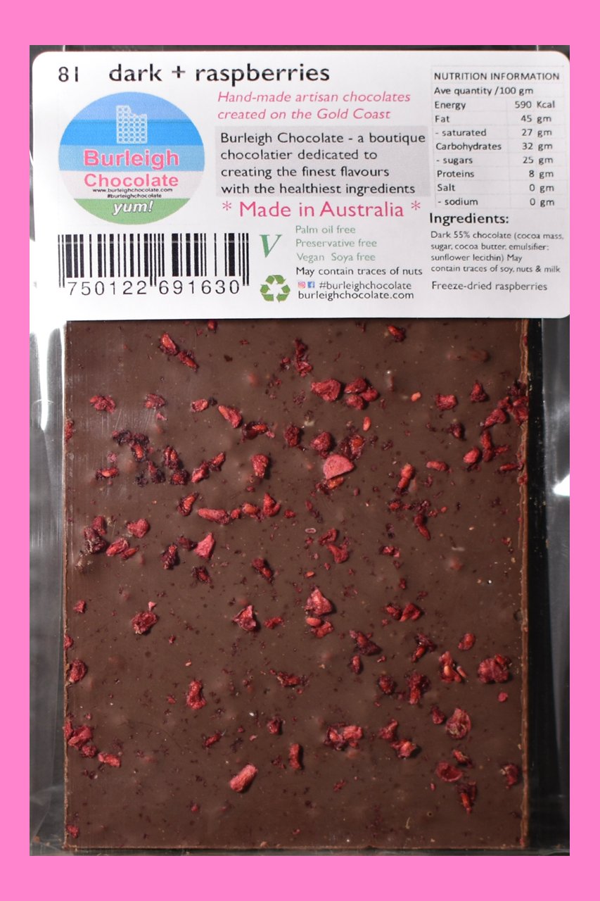 Organic dark + raspberries