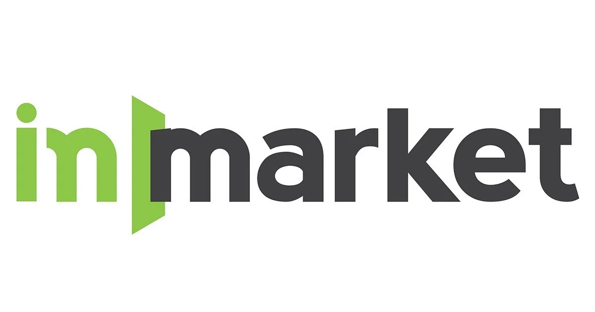 Logo with the text 'inmarket', where 'in' is green and the rest is black, with a green arrow pointing right between 'in' and 'market'.
