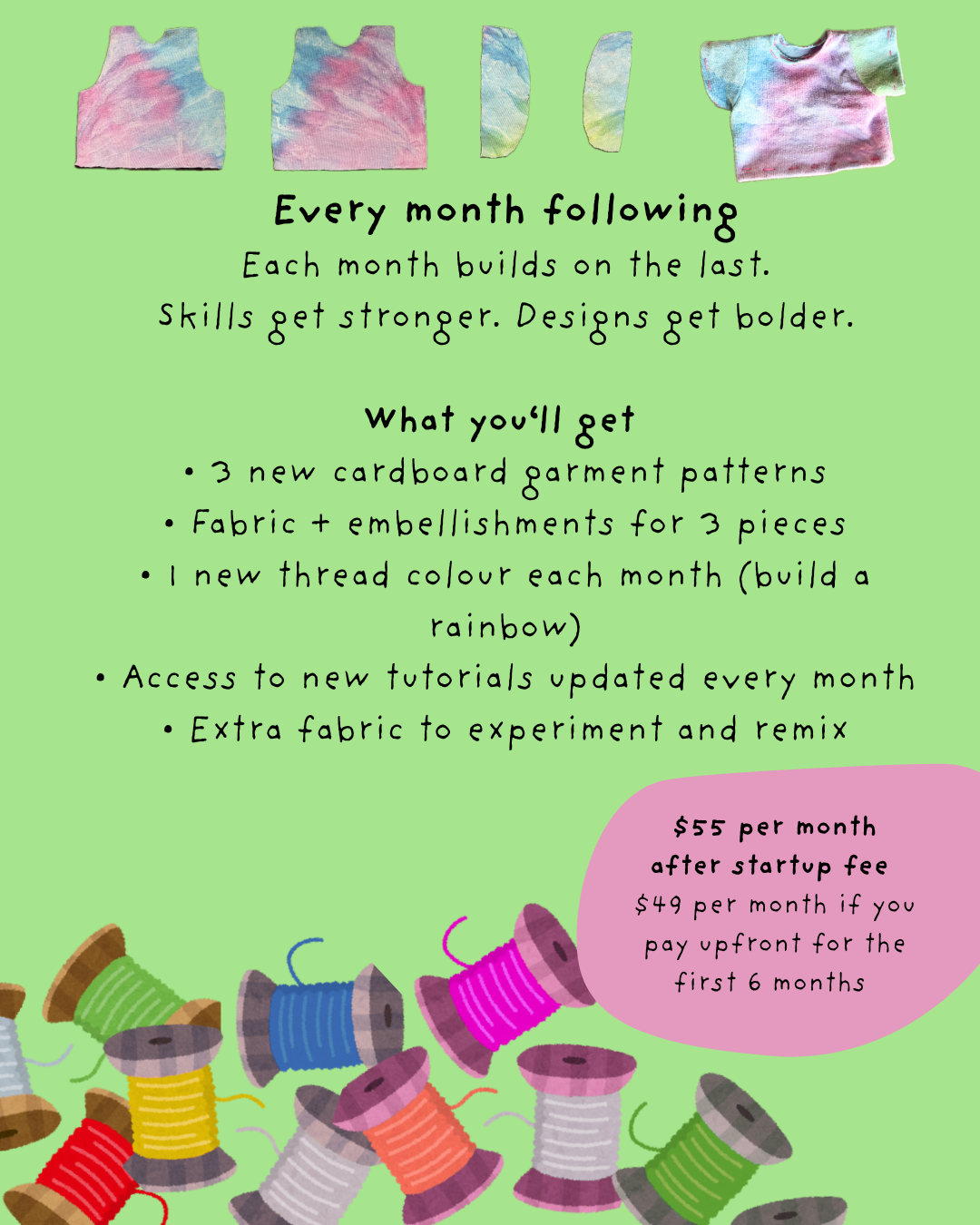 Emipeli Sewing Club first six months (prepay and save)