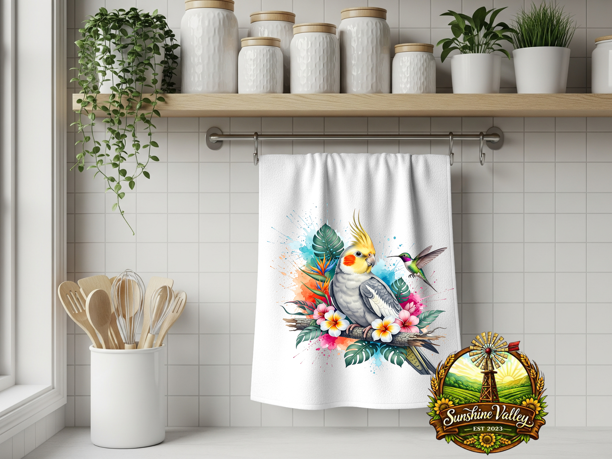 Tropical Cockatiel & Hummingbird