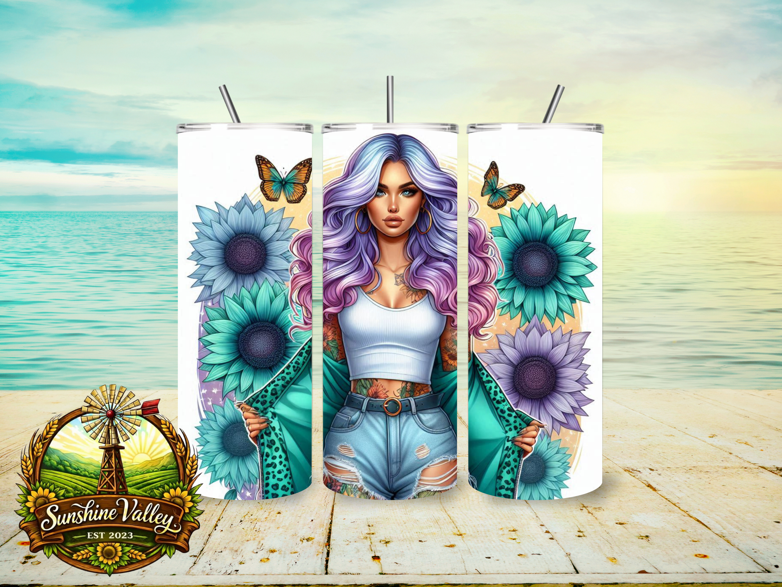 Tattooed Sunflower Woman