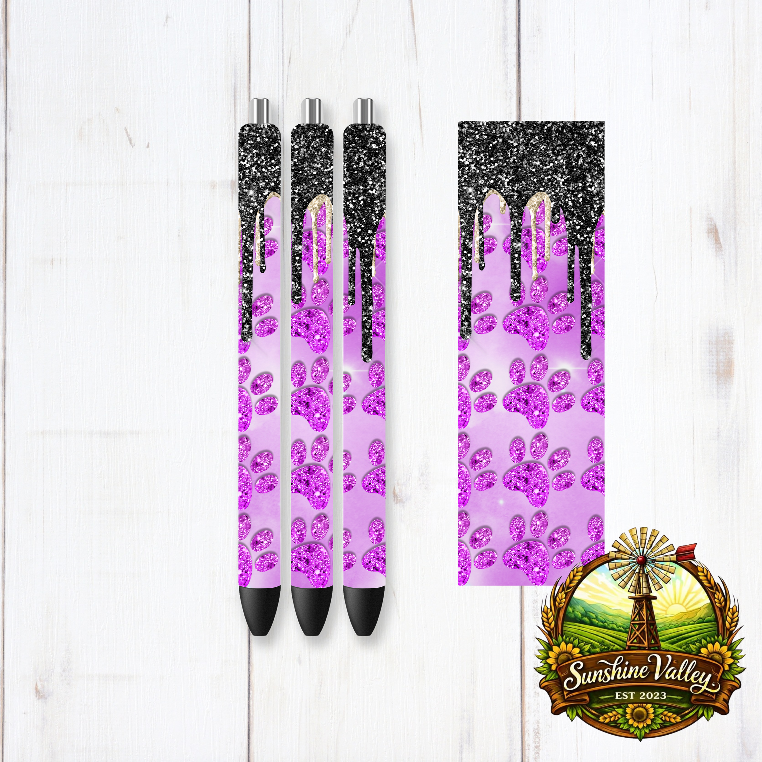 Glitter Drip Paw Prints