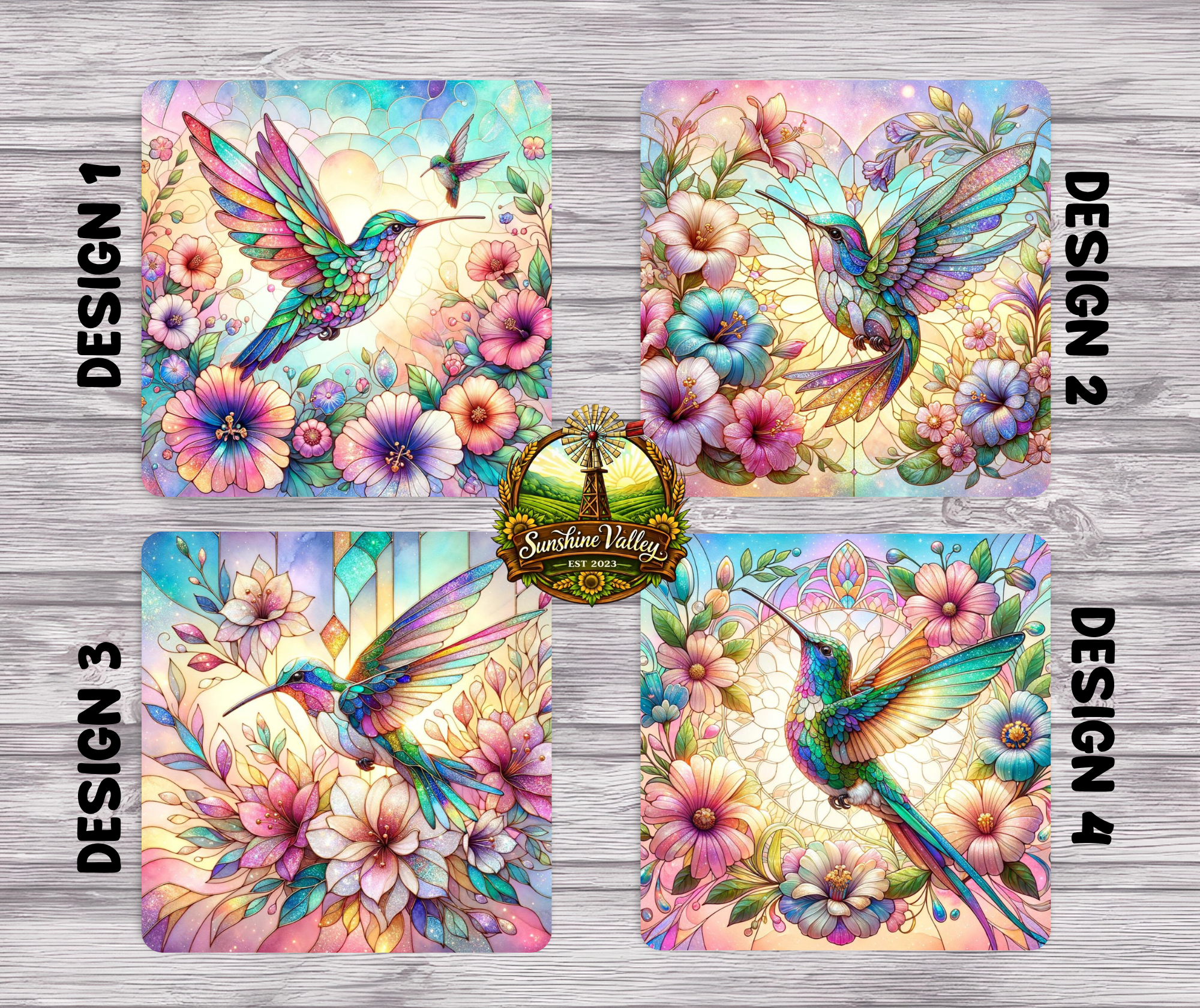 Stained Glass Hummingbirds