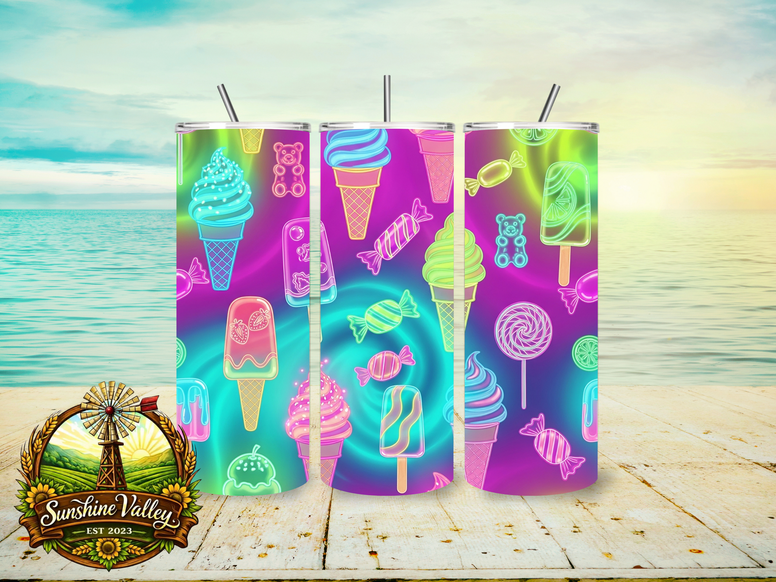 Neon Ice Creams