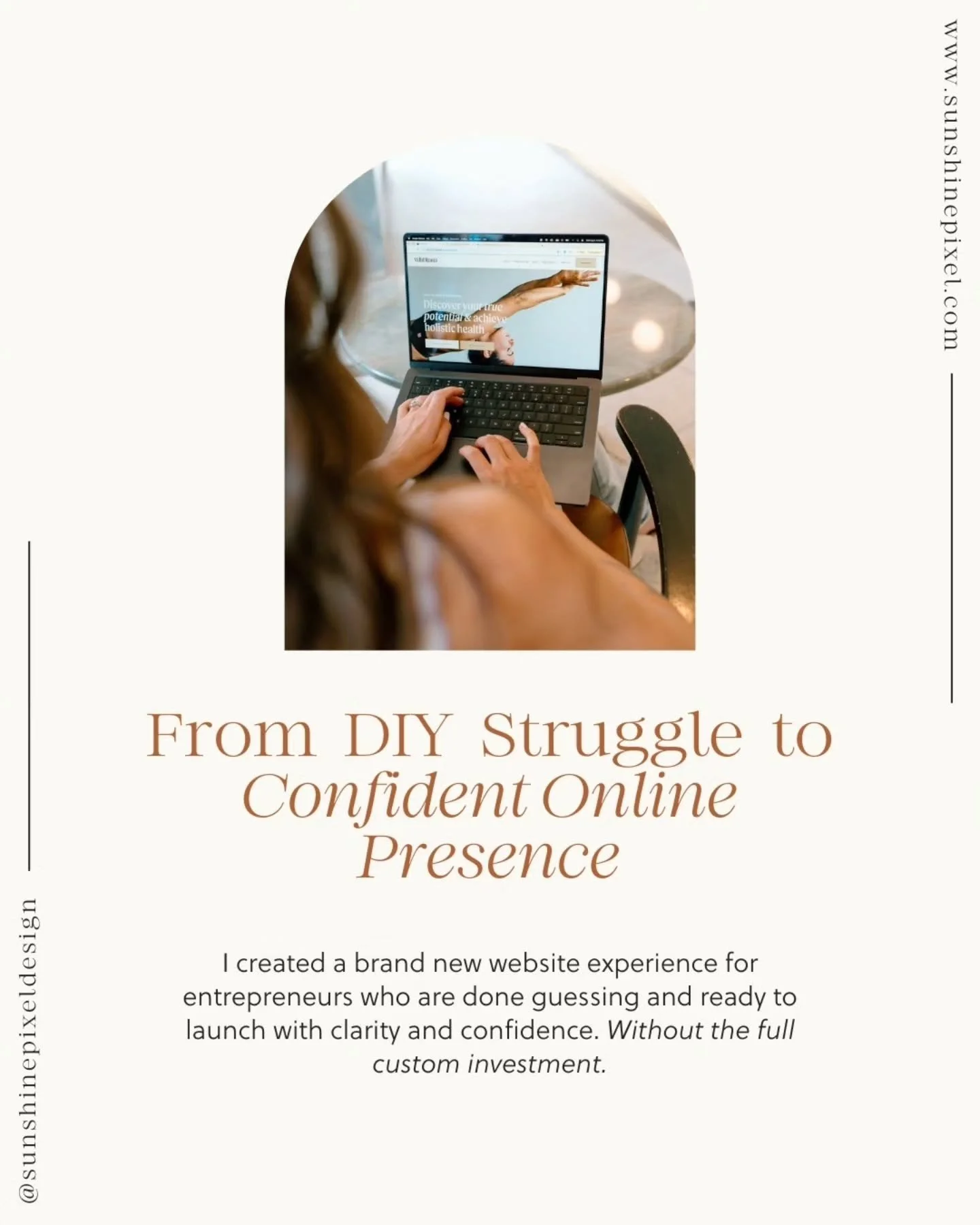 I've been working on building something special for you all behind the scenes and I am thrilled the share that the DIY + Design Hybrid Package just landed!

Finally, a website build that gives you:
&nbsp;✨ A professionally designed brand + homepage
&