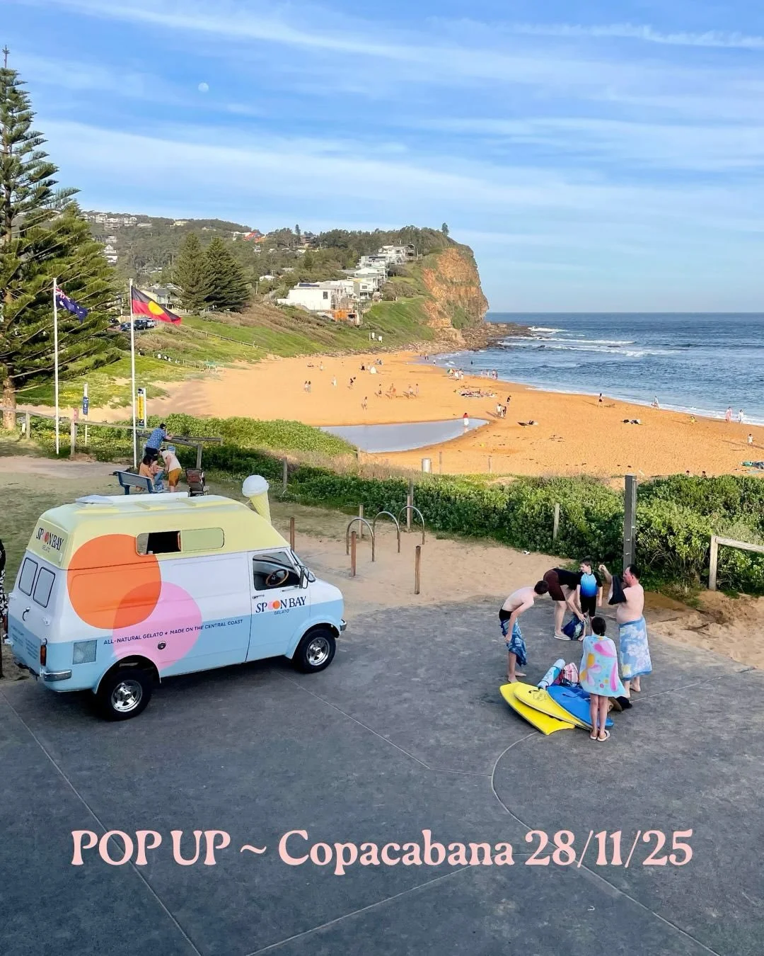 Mate it&rsquo;s on this Friday ~ Bring the crew to Copa Beach for beers, K-BBQ and ballin scoops.⁠
⁠
Who knows maybe @albomp will show? ⁠😎
⁠
#copacabanansw #spoonbaygelato #centralcoastgelato #summerslay⁠
⁠
⁠
⁠