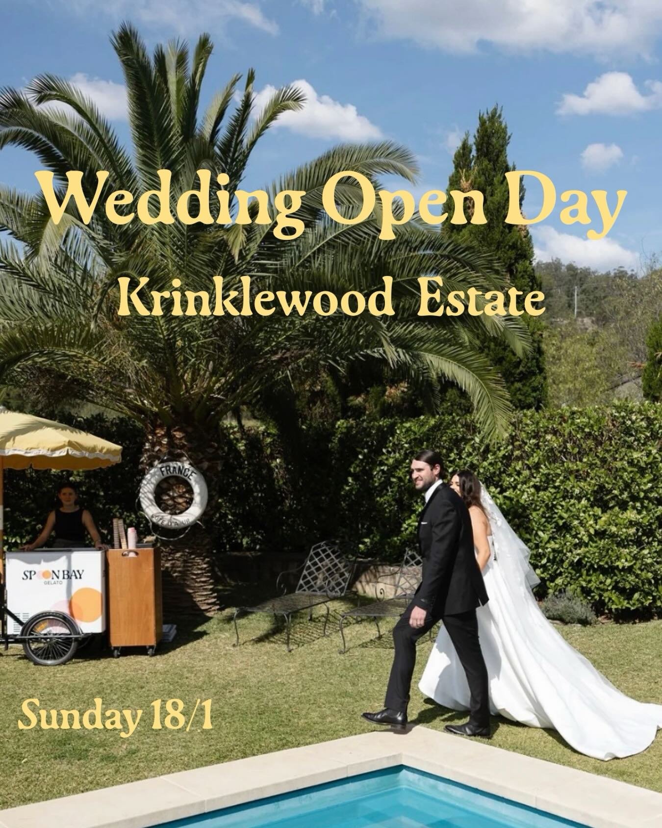 Go for Broke and plan your dream day @krinklewood this Sunday. Find us poolside dancing along to @silentshoutent while scoffing @butter.au 💛💛

So many other amazing wedding crew to book at this stunning venue, with some of the best wines and dines 