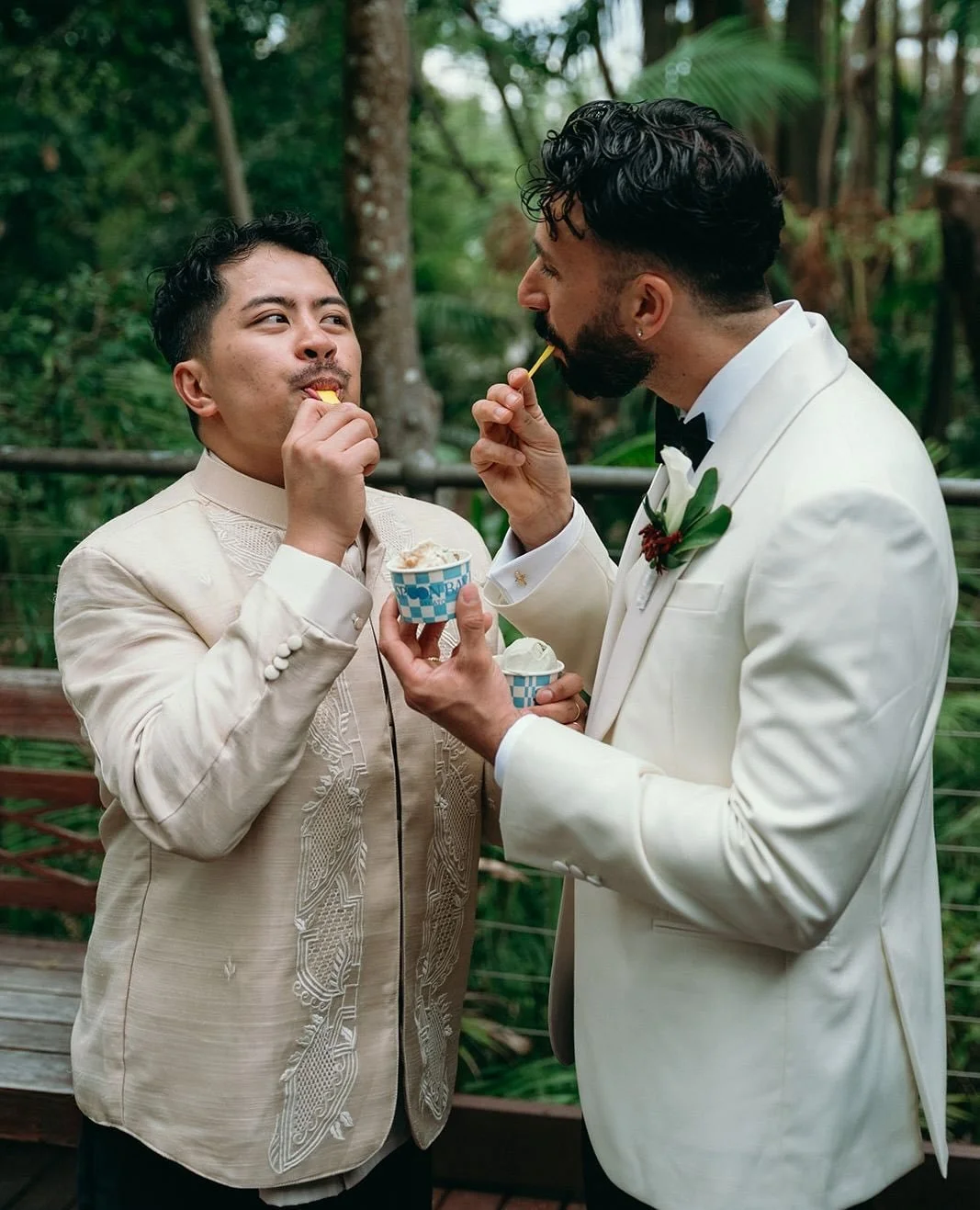 Ernest 🫳 Andrew⁠
⁠
What a joy being your world 💚⁠
⁠
🍃 @leavesandfishes⁠
📷 @zacgrahamphoto⁠
⁠
*****⁠
⁠
More love, more laughter, and more licks like this! To view wedding packages see link in bio⁠ >>
⁠
#weddinggelato #gelatobike #spoonbaygel