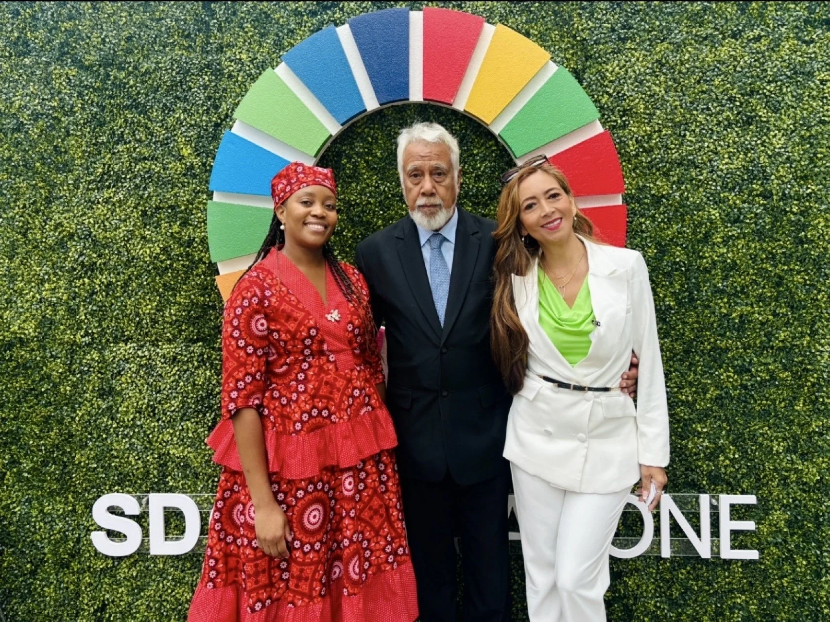 Prime Minister Xanana Gusmao, Ambassador spouse of The Kingdom of Lesotho, Thope Nena and MH GlobalDev founder Michelle Hugo