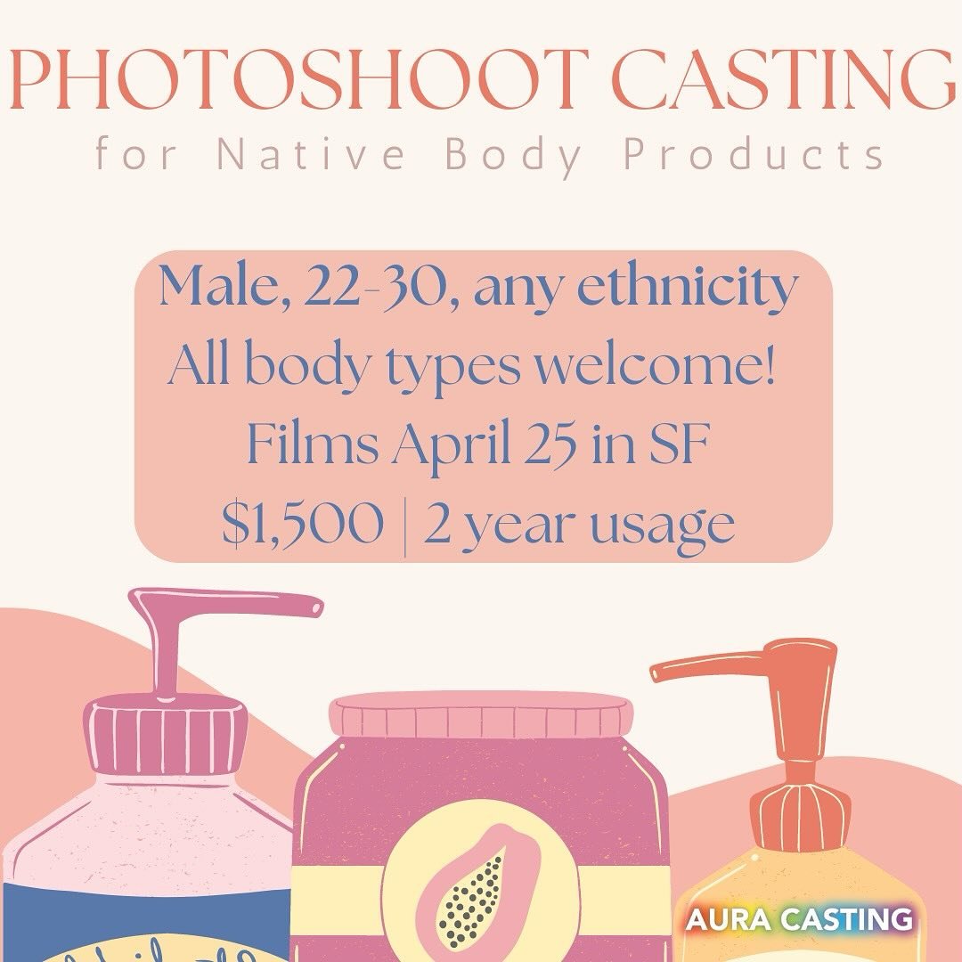Hi friends!

We&rsquo;re casting a male for a Native photoshoot in SF next week. Looking for:
✅ All body types (Higher BMIs encouraged to apply!)
✅ Talent comfortable being photographed in boxer briefs
✅ Visible chest and leg hair
✅ Slightly muscular