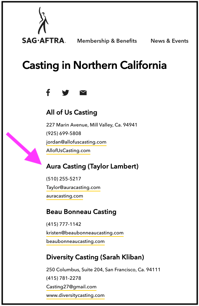 New Listing on the SAG-AFTRA Website