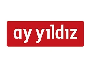 Ein rotes Rechteck mit weißen Buchstaben, die offenbar spiegelverkehrt sind.