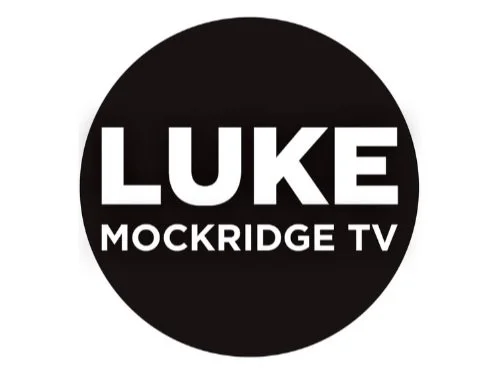 Logo von LUKE Mockridge TV in schwarzem Kreis mit weißem Text