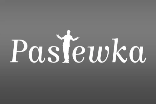 Logo mit dem Wort 'Pasłęwka' und einer stilisierten Person in der Mitte.