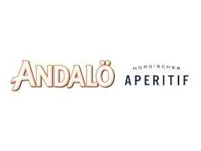 Logo mit dem Text 'Andalú' und 'Nordischer Aperitif' auf weißem Hintergrund