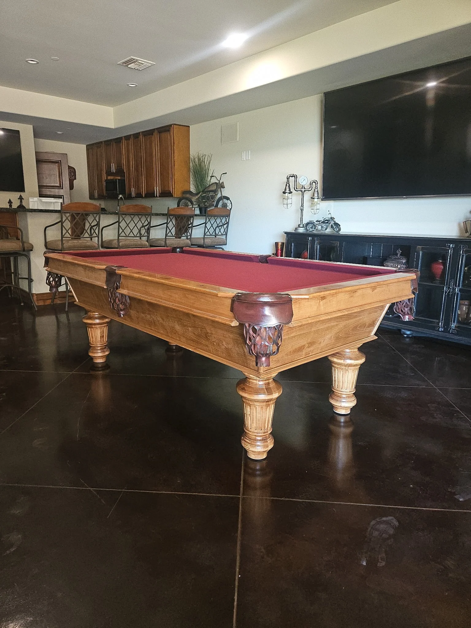 7’ Golden Oak Pool Table - Delivered & Installed