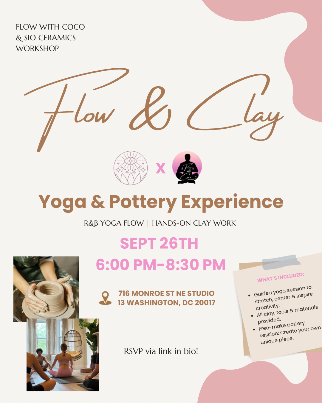 Flow &amp; Clay: A Yoga &amp; Pottery Experience 