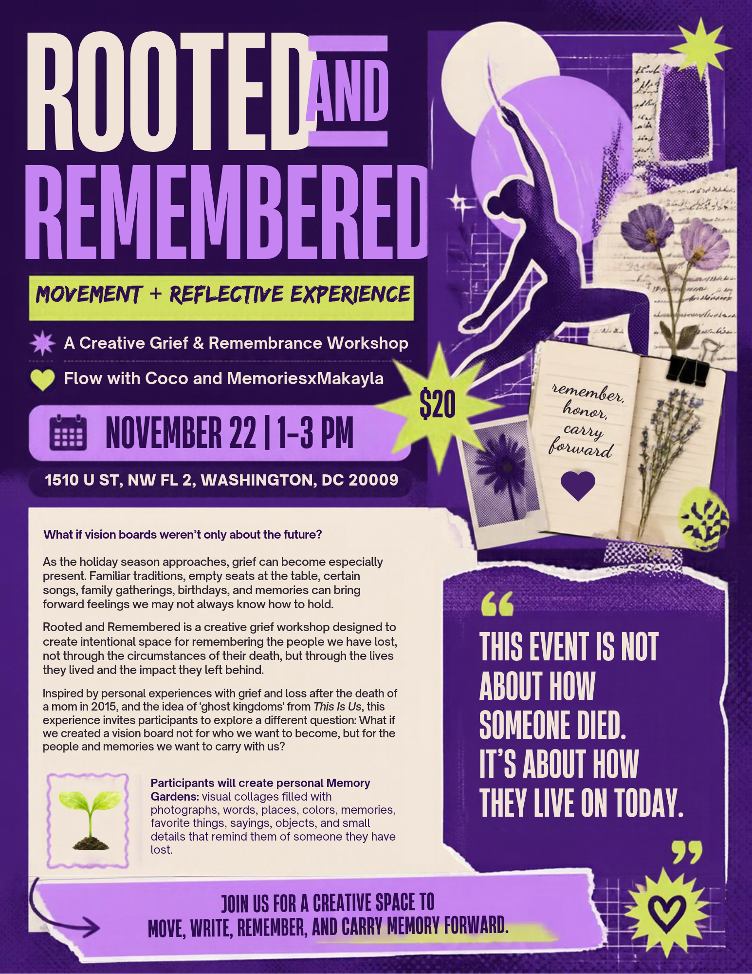 Rooted and Remembered |  Movement &amp; Reflective Experience💜