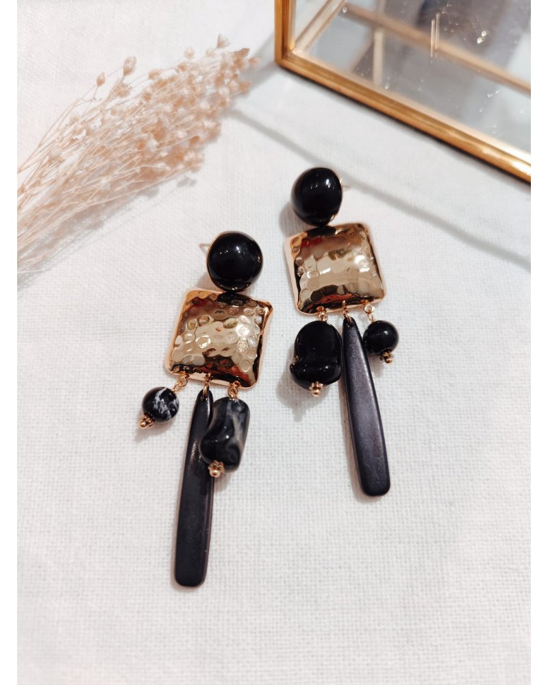 Boucles d’oreilles Noires