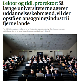 Debatindlæg i Uddannelsesmonitor: Så længe universiteterne agerer uddannelseskøbmænd, vil der opstå en ansøgningsindustri i fjerne lande - Steen Nepper Larsen og Henning Salling Olesen - 27, november