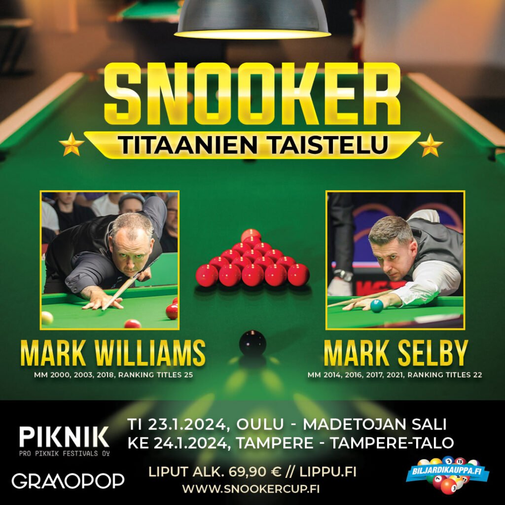 Snookerin maailmanmestarit kohtaavat Suomessa