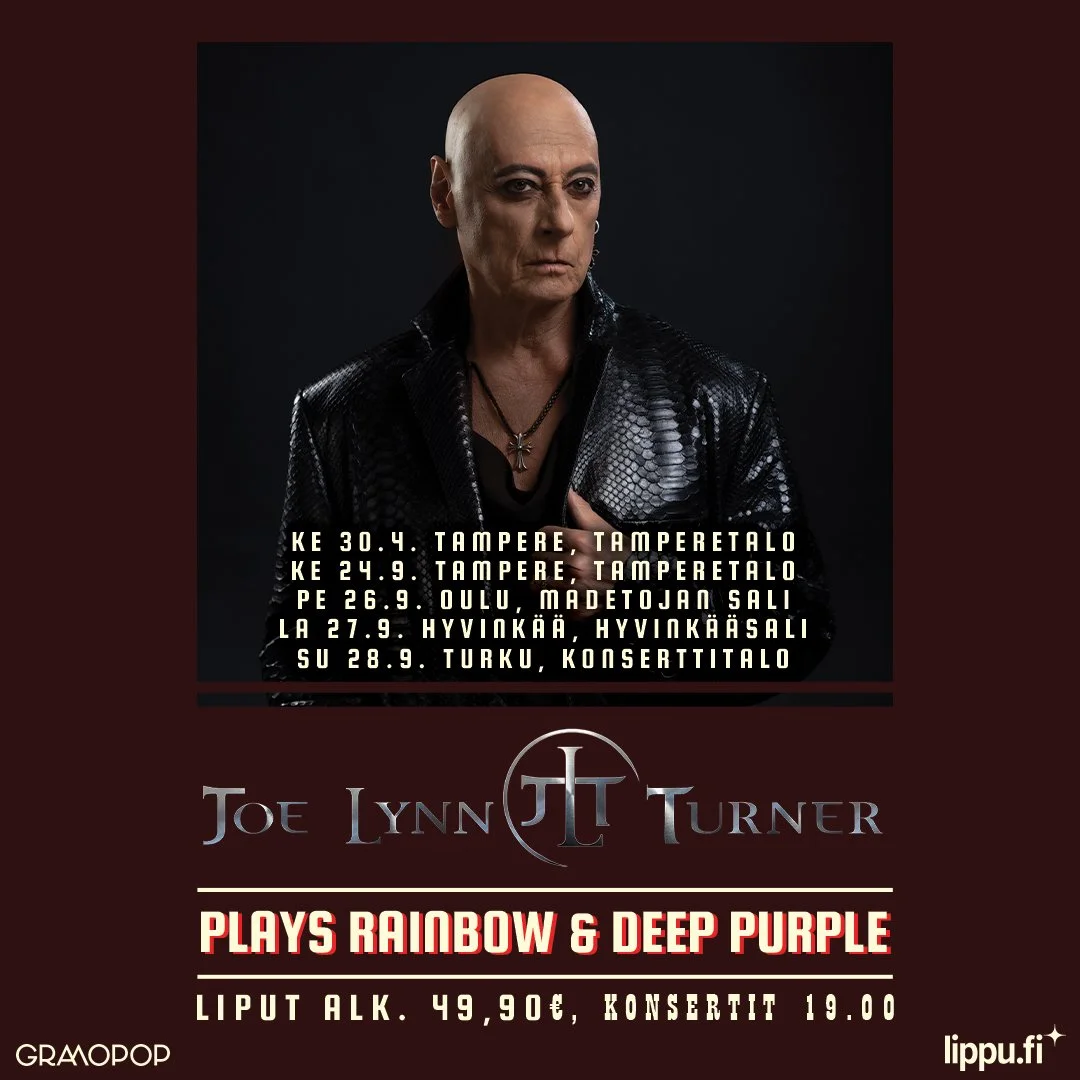 Legendaarinen rock-laulaja Joe Lynn Turner (USA) syksyllä neljän keikan kiertueelle Suomeen