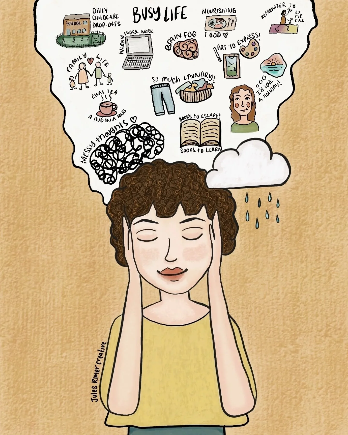 Life is very busy behind the scenes. 

Shifting careers 
Family life (hello threenager)
Art making 
&amp; Finding a moment to breathe. 

Here's some of the stuff I've been up to lately. 

1. Illustration from one of the #inktober2025 prompts I found.