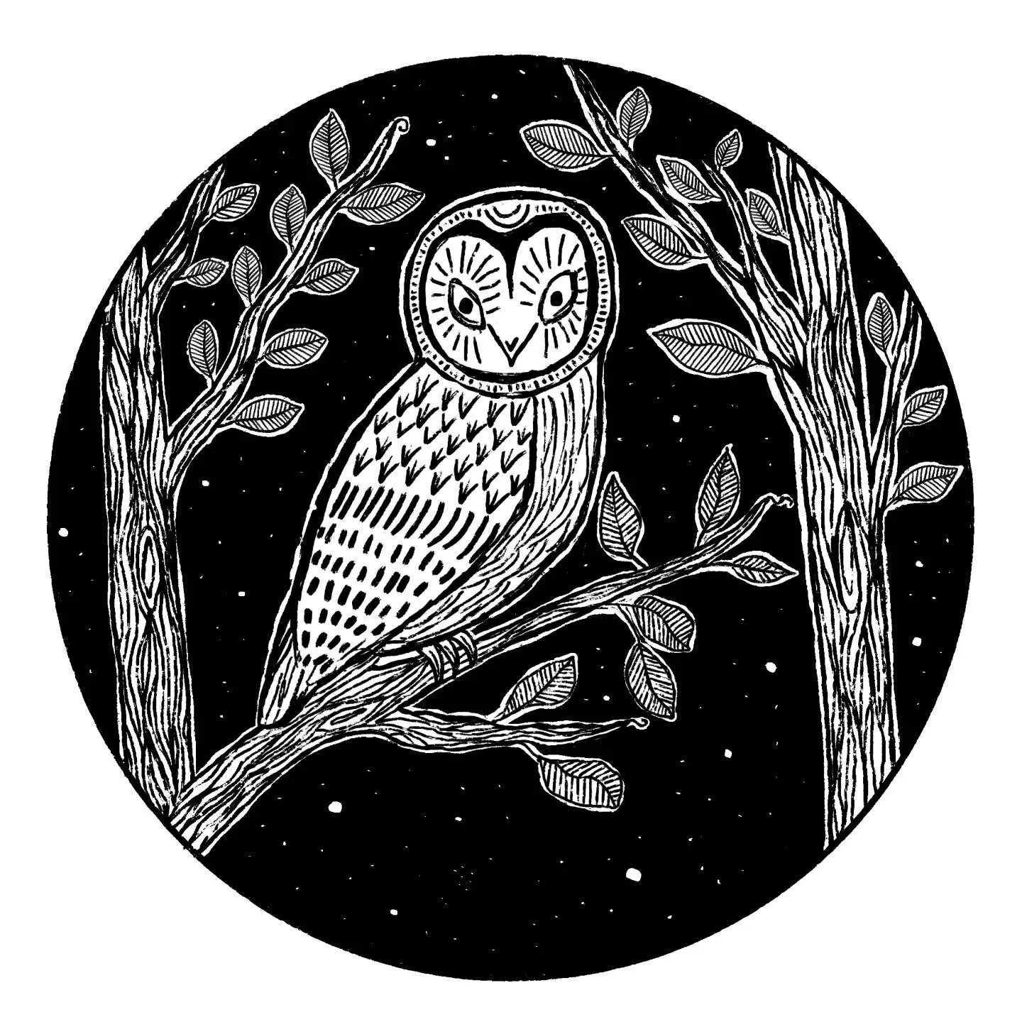 Lines, leaves, and late-night owls.
I drew this piece while thinking about the quiet moments that usually get overlooked. The kind where you finally slow down enough to notice the small details around you. That feeling inspired the carved textures an