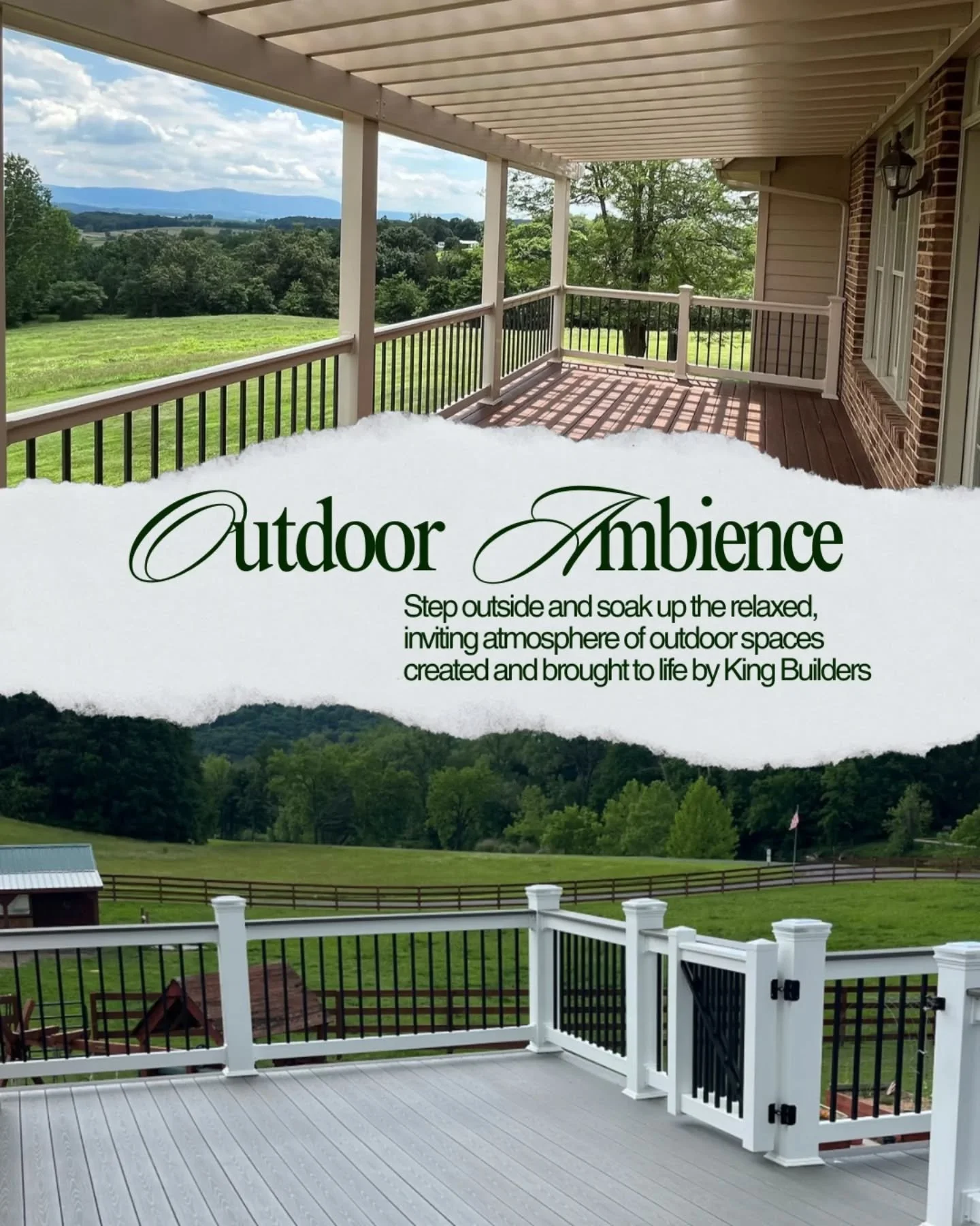 The Shenandoah Valley has extraordinary views. Are you taking full advantage of your outdoor spaces? Reach out to King Builders so we can work together to find your ideal relaxation spot!