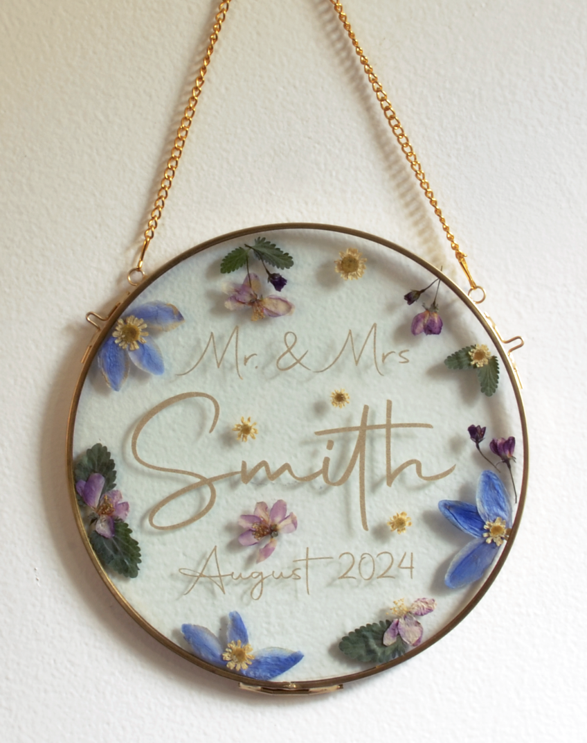 Personalized Flower Preservation with Cincinnati Couple’s Last name and wedding date