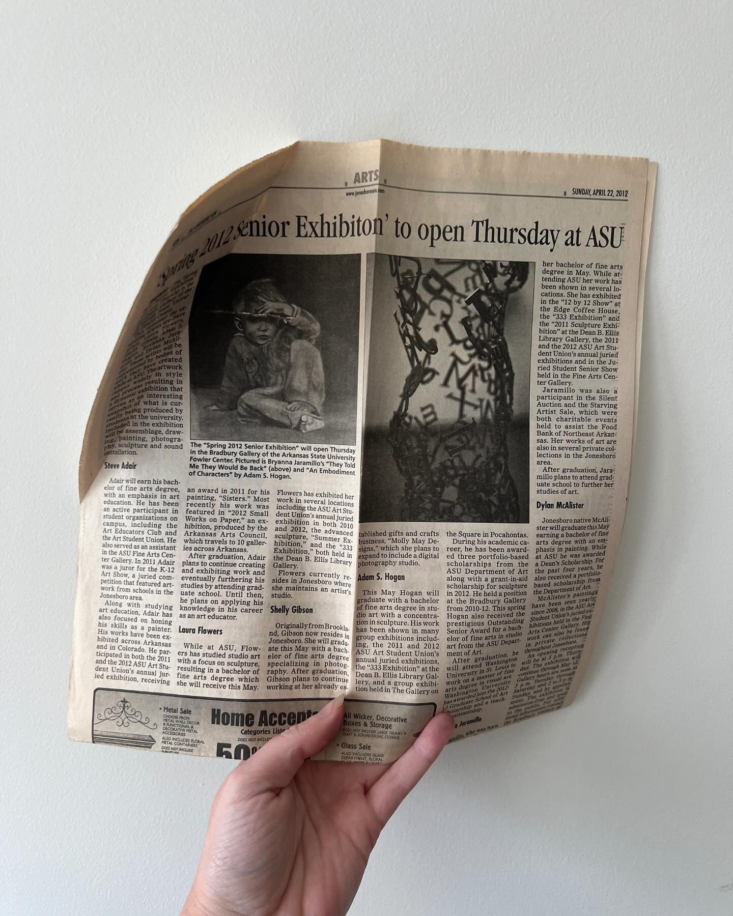 Some mementos to remind: 

&mdash; Newspaper article ft. my BFA Senior Art Exhibition 

&mdash; Glamour shot and a great outfit  as a kid 

&mdash; What I drew from my hospital bed. Age 3 

&mdash; Note Dad wrote to Grandma on a card I made in high s