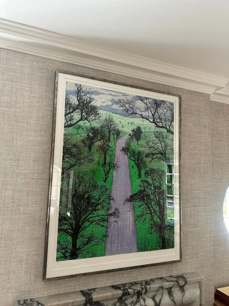 Installing David Hockey Artworks in Hampstead
