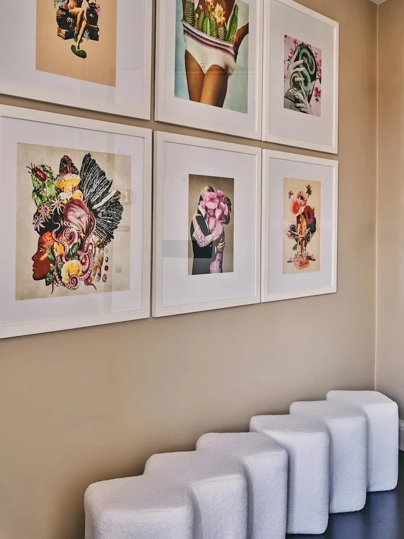 gallery wall artwork installation in London