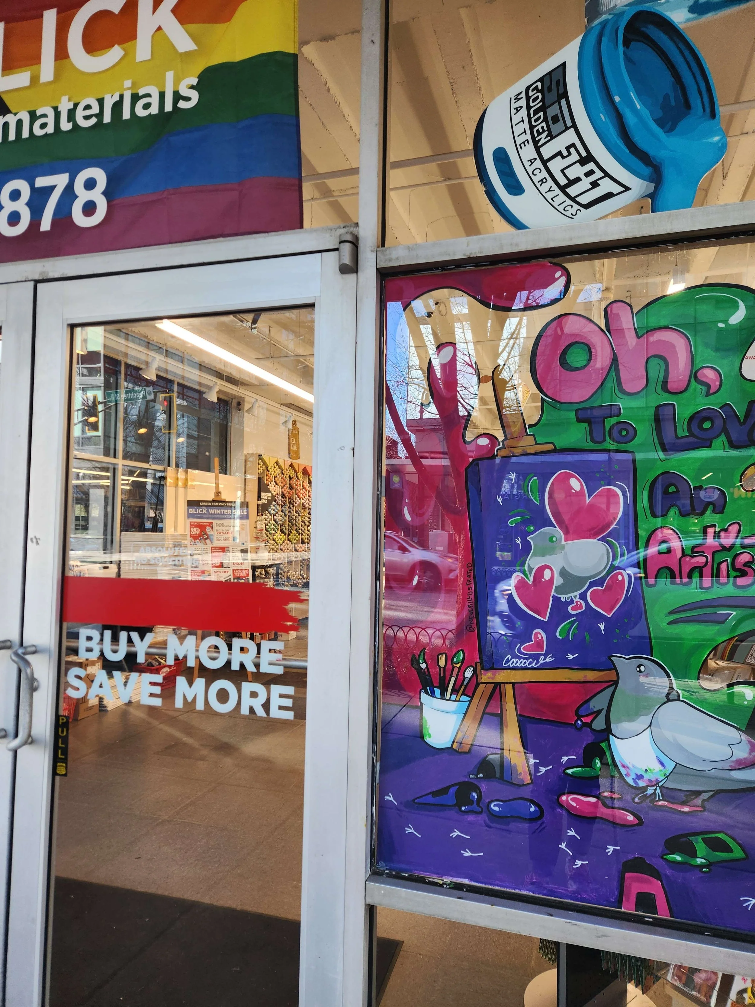 Acrylic Paint and Markers.