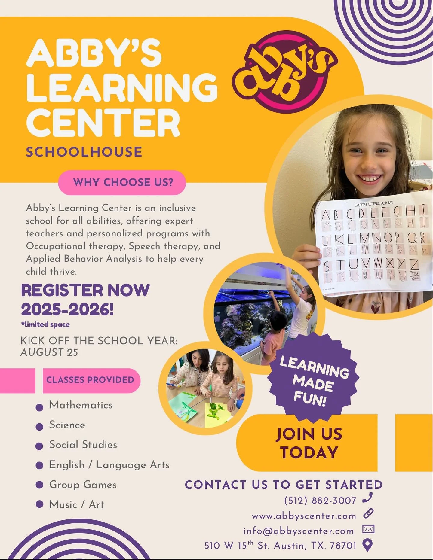 Big news! 🚨🚨

Our therapy center is growing and we are opening the doors to our magical schoolhouse! Rooted in a holistic and natural approach to academics, our elementary school is a place for kids of all abilities to learn, grow, and thrive! 

If