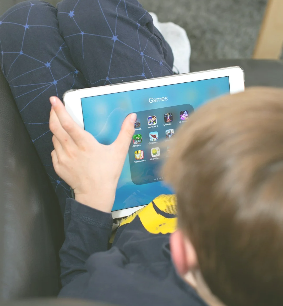 child on tablet