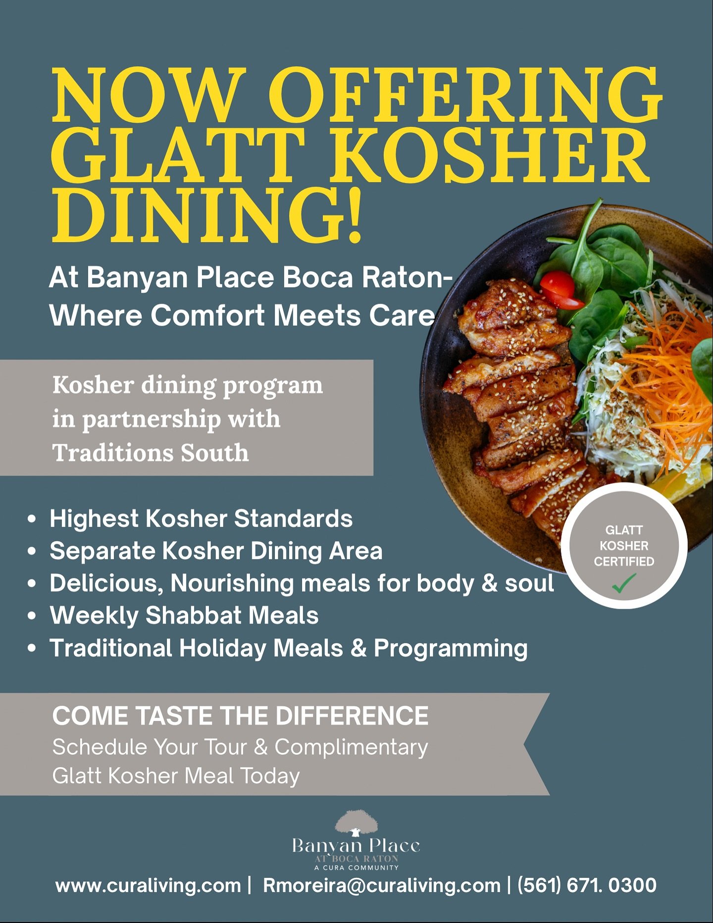Now offering GLATT Kosher dining! Only at Banyan Place Boca Raton - where comfort meets care. Come check it out today!
#assistedliving #community #care #seniors #fun #nursingcare #eldercare #assistedlivingfacility #seniorcare #curaliving #acuracommun